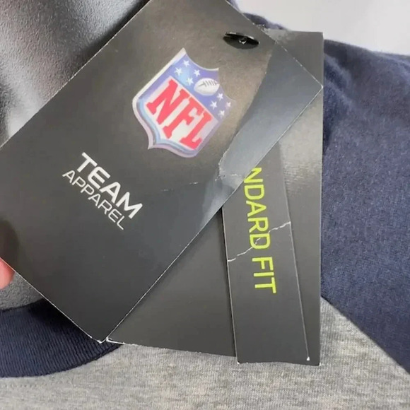 NEW Nike NFL Houston Texans Tri-Blend Wordmark 3/4 Sleeve Tee Gray Navy Mens XL - Picture 5 of 5